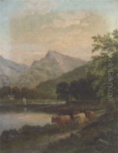 Highland Cattle By A River, Near Brodick, Arran - view 1