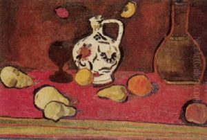 Stilleben Mit Fruchten Und Keramikkrug Stilleben Mit Fruchten Und Keramikkrug
