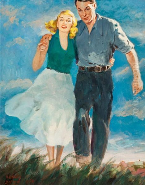 Couple Walking In A Field - view 1