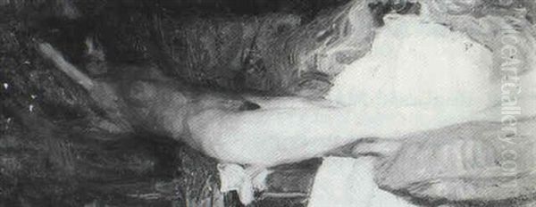 Painting: Reclining Nude: Study In Light And Shadow - view 1