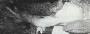 Painting: Reclining Nude: Study In Light And Shadow
