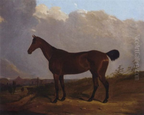 A Chestnut Hunter In A Landscape - view 1