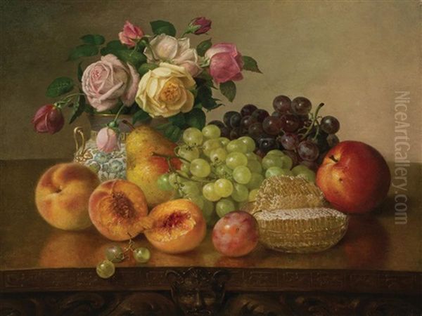 Still Life With Fruit, Roses And Honeycomb - view 1