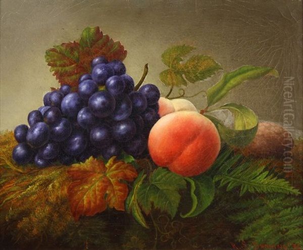 Still Life With Grapes And Peaches by Robert Spear Dunning