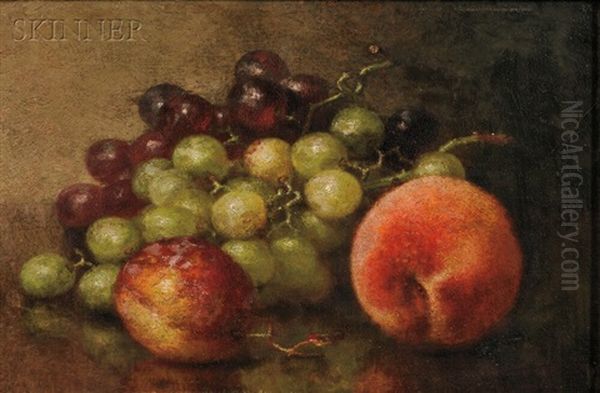 Still Life With A Peach, Plum, And Grapes - view 1