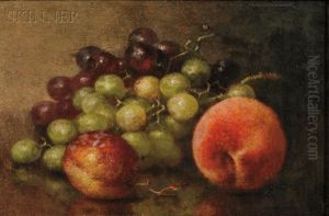 Still Life With A Peach, Plum, And Grapes by Robert Spear Dunning
