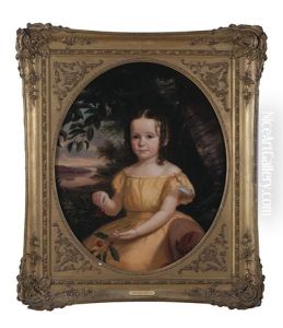 Portrait Of Frances Sherman, A Young Girl Holding A Branch Of Cherries