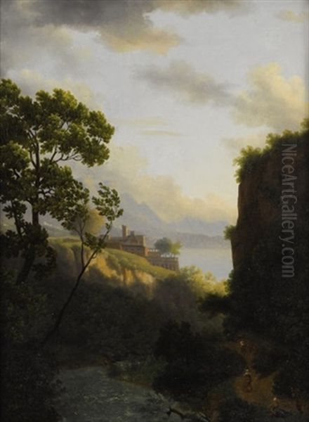 View Toward A Fortress And Mountain Lake - view 1