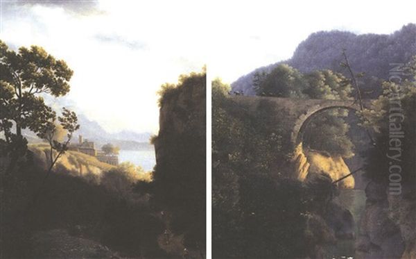 Veduta Del Ponte Del Diavolo A Sorrento (+ Veduta Di Ravello; 2 Works) - view 1