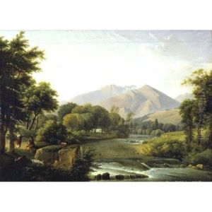 Italian Landscape by Alexandre Hyacinthe Dunouy