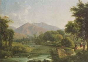 Paysage D'italie by Alexandre Hyacinthe Dunouy
