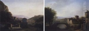 Paysage De Riviere Avec Pecheur A La Balance by Alexandre Hyacinthe Dunouy