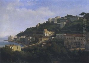 View Of The Coast Of Posillipo From Land by Alexandre Hyacinthe Dunouy