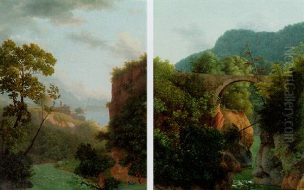 Wooded Landscape With Travellers - view 1