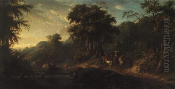 Paysage De Riviere Avec Personnages - view 1