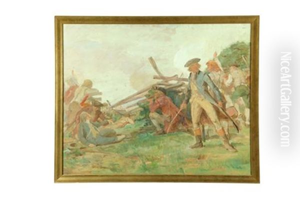 Fight At The Rail Fence, Bunker Hill (sketch) - view 1