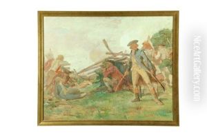 Fight At The Rail Fence, Bunker Hill (sketch) by John Ward Dunsmore