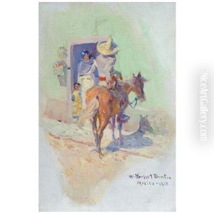 The Gossip (vaquero Talking With A Mother And Child) by William Herbert Dunton