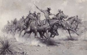 Battery Of The U.s. Field Artillery Going Into Action by William Herbert Dunton