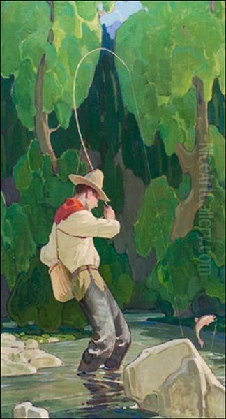 Fisherman In A Stream - view 1