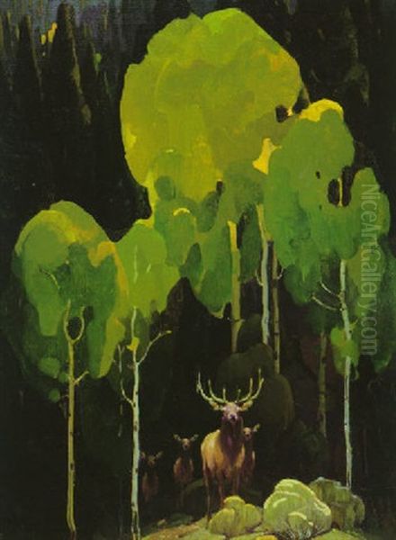 Aspens And Elk - view 1