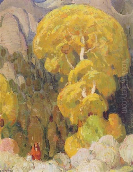 Cottonwood In The Indian Canyon - view 1