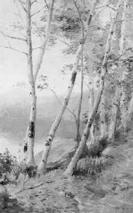 Study Of Trees By A Lake by William Herbert Dunton