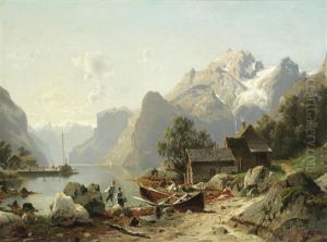 A Mountain Lake by Johannes Bartolomaus Duntze