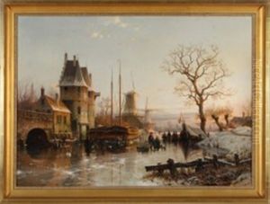 Nachmittagsstimmung Uber Belebtem Kanal Im Winter