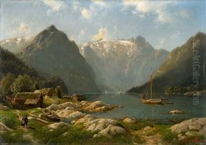 Norwegischer Fjord by Johannes Bartolomaus Duntze