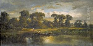 Flusspartie Im Abendlicht by Johannes Bartolomaus Duntze