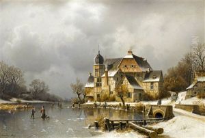 Winterlandschaft Mit Zugefrorenem See