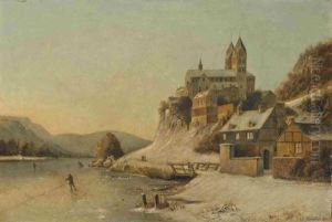 Blick Auf Das Winterliche Dietkirchen An Der Lahn