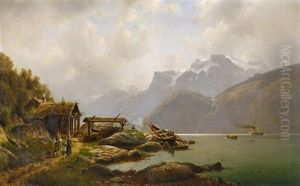 Norwegischer Fjord by Johannes Bartolomaus Duntze