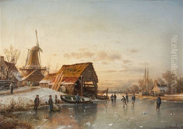 Winter Landscape With Skaters - view 1