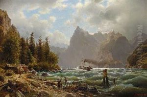 Sturmischer Fjord by Johannes Bartolomaus Duntze