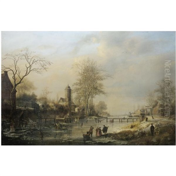 Figures On A Winter Landscape - view 1
