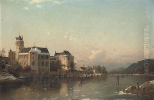 Skaters Before A Schloss