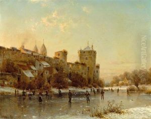 Motiv Aus Andernach Am Rhein - Winternachmittag by Johannes Bartolomaus Duntze