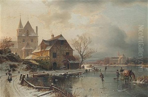Figures Skating On A Frozen Lake - view 1