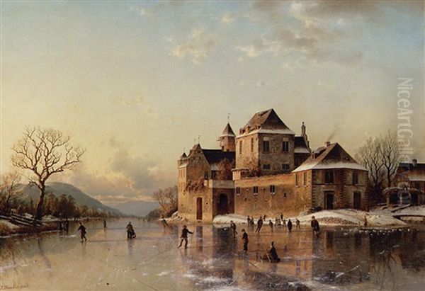 A Village On The Rhine In Winter - view 1