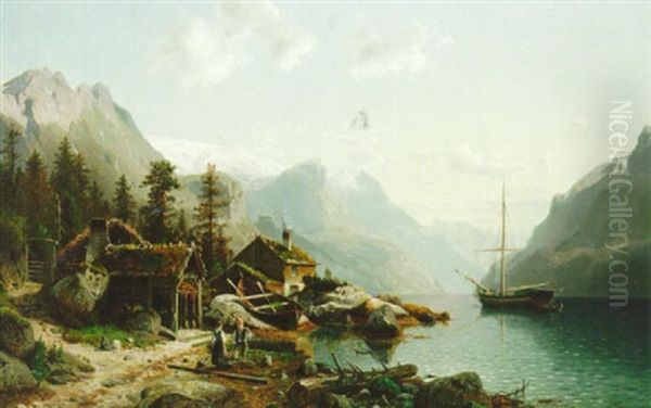 Figures Beside A Lake - view 1
