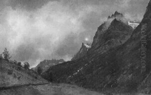 Gewitterlandschaft Im Gebirge