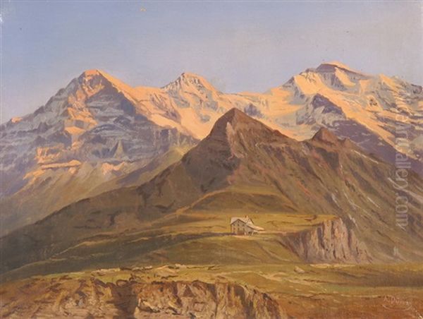Eiger, Monch Und Jungfrau Im Abendrot - view 1