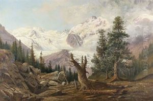 Bernina-gruppe Mit Morteratschgletscher by Alfred Duenz