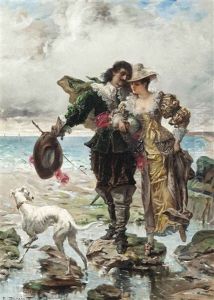 Romance On The Sea Shore by Edmond Louis Dupain