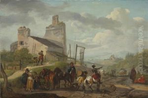 Halte De Cavaliers by Claude Michel Hamon Duplessis