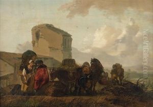 La Halte Des Cavaliers Dans La Campagne by Claude Michel Hamon Duplessis