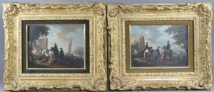 La Halte Des Cavaliers (pair) by Claude Michel Hamon Duplessis
