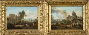 Campement Militaire A La Porte De La Ville (pair)